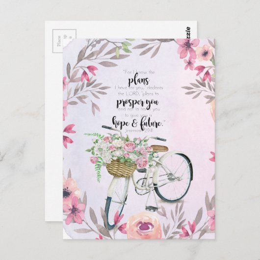 ジェレミアの29:11の感動的な自転車 ポストカード (正面/裏面)