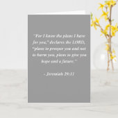 ジェレミアの29:11の聖書の詩 カード (黄色い花)