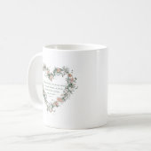 ジェレミアの29:11の花のハートのマグ コーヒーマグカップ (正面左)