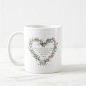 ジェレミアの29:11の花のハートのマグ コーヒーマグカップ (左)