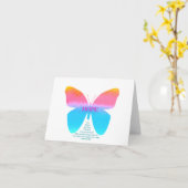 ジェレミアの29:11の蝶メッセージカード カード (黄色い花)