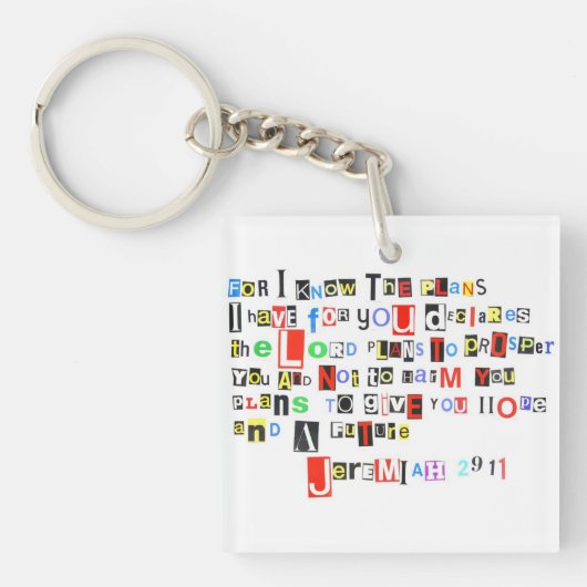 ジェレミアの29:11の身代金ノートのアクリルKeychain キーホルダー (正面)
