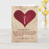 ジェレミアの29:13の挨拶状 カード (黄色い花)