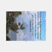 ジェレミア29:11感動的句 フリースブランケット (正面(横))