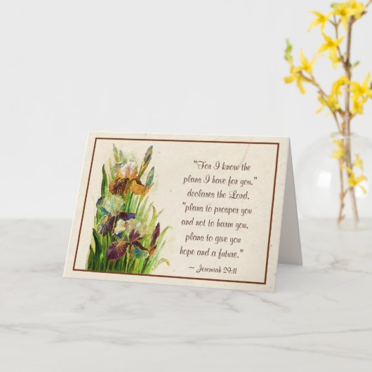 ジェレミア29:11私はあなたのための計画を知っています カード (黄色い花)