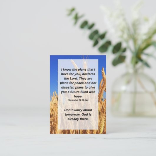ジェレミア29:11私はあなたのための計画を知っている エンクロージャーカード (スタンド正面)