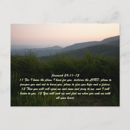 ジェレミア29:11-13 ポストカード (正面)