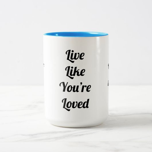 ジェレミア31:3神はあなたを愛している！2トーンコーヒーマグ ツートーンマグカップ (中央)