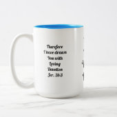 ジェレミア31:3神はあなたを愛している!2トーンコーヒーマグ ツートーンマグカップ (左)