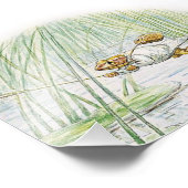 ジェレミー・フィッシャーがビアトリクス素晴らし・ポッターに飛び乗る フォトプリント (角)