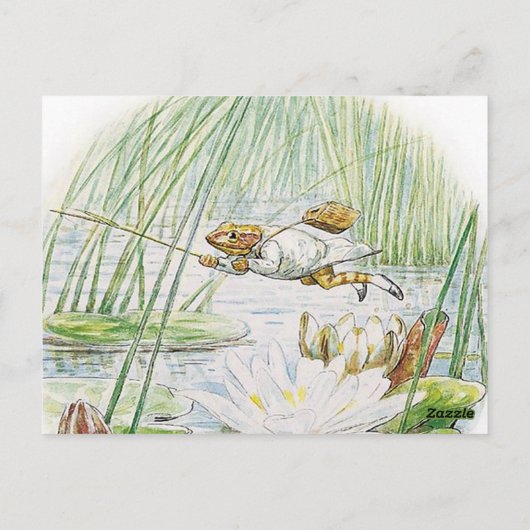 ジェレミー・フィッシャーがビアトリクス素晴らし・ポッターに飛び乗る ポストカード (裏面)