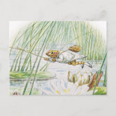 ジェレミー・フィッシャーがビアトリクス素晴らし・ポッターに飛び乗る ポストカード (正面)