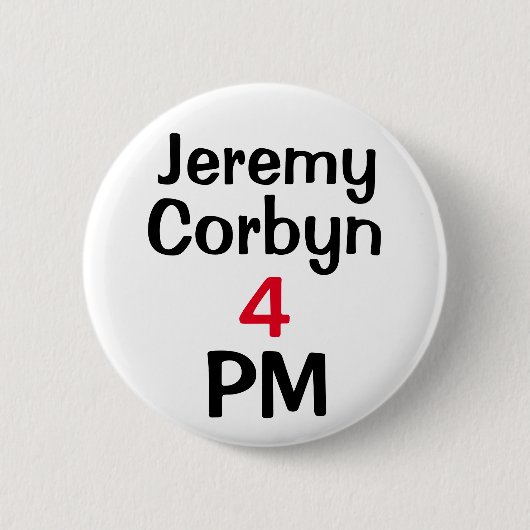"ジェレミーCorbyn 4 PM" (総理大臣)ボタンのバッジ 缶バッジ (正面)