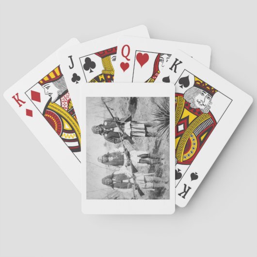 ジェロニモとアパッチの戦士3人， 1886 (b) トランプ (裏面)