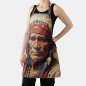 ジェロニモインディアンチーフウォリアーポートレート エプロン (インサイチュ)
