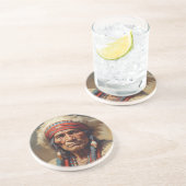 ジェロニモインディアンチーフウォリアーポートレート コースター (側面)