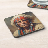 ジェロニモインディアンチーフウォリアーポートレート コースター (左側)