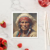 ジェロニモインディアンチーフウォリアーポートレート スタンダードカクテルナプキン (インサイチュ)