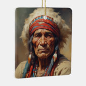 ジェロニモインディアンチーフウォリアーポートレート セラミックオーナメント (右)