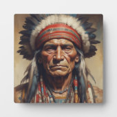ジェロニモインディアンチーフウォリアーポートレート フォトプラーク (正面)