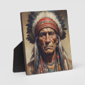 ジェロニモインディアンチーフウォリアーポートレート フォトプラーク (正面)