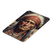 ジェロニモインディアンチーフウォリアーポートレート マグネット (左側)