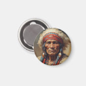 ジェロニモインディアンチーフウォリアーポートレート マグネット (正面/裏面)