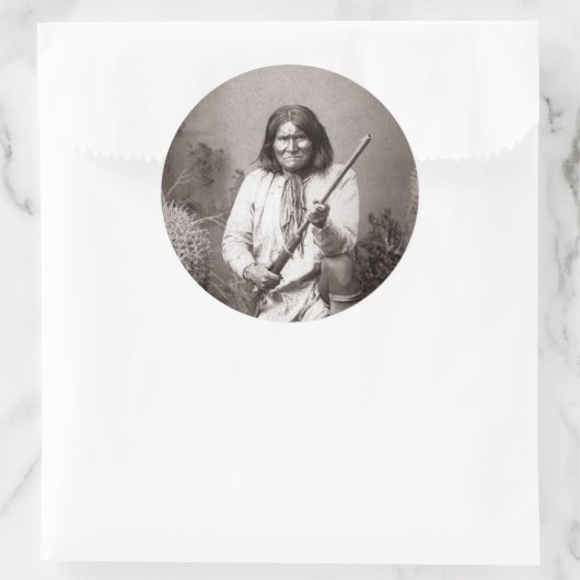 ジェロニモヴィンテージインディアンウォリアクラシックーラウンドスティック ラウンドシール (バッグ)