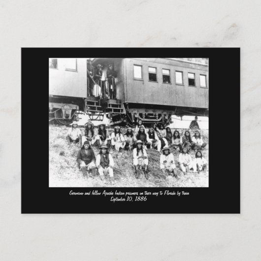 ジェロニモ、ジェロニモとアパッチインディアンpri... ポストカード (正面)