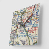 ジェロームアリゾナヴィンテージの地図 スクエア壁時計 (傾斜)