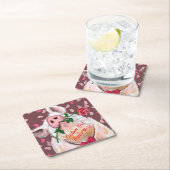 ジェンおもしろいトピグ紙コースターとカスタム文字 スクエアペーパーコースター (インサイチュ)