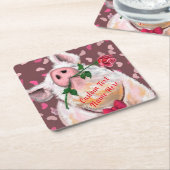 ジェンおもしろいトピグ紙コースターとカスタム文字 スクエアペーパーコースター (アングル)