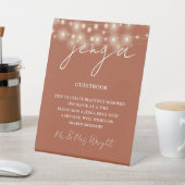 ジェンガ ゲストブック テラコッタ ストリング ライト 台座サイン (インサイチュ)