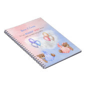 ジェンダーがクマのピンク色を明らかにするのを待つことができる ノートブック (右側)