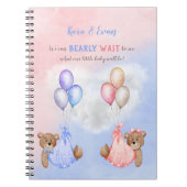 ジェンダーがクマのピンク色を明らかにするのを待つことができる ノートブック (正面)