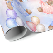 ジェンダーがクマのピンク色を明らかにするのを待つことができる ラッピングペーパー (ロールコーナー)