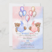 ジェンダーがクマのピンク色を明らかにするのを待つことができる 招待状 (正面)