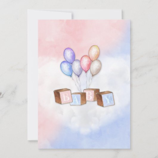 ジェンダーがクマのピンク色を明らかにするのを待つことができる 招待状 (裏面)