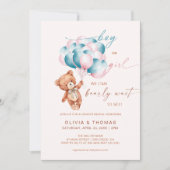 ジェンダーがクマの気球を明らかにするのを待つことができる 招待状 (正面)