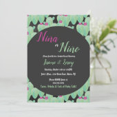 ジェンダーがサボテンの水彩を明らかにするニーニャニーニョフィエスタ 招待状 (スタンド正面)