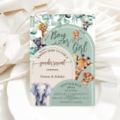 ジェンダーがジャングルサファリの動物の緑を明らかにする 招待状