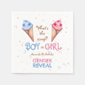 ジェンダーがスクープの内容を明らかにする スタンダードカクテルナプキン (正面)