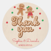 ジェンダーがスティッカーを明らかにする – Gingerbread ラウンドシール (正面)
