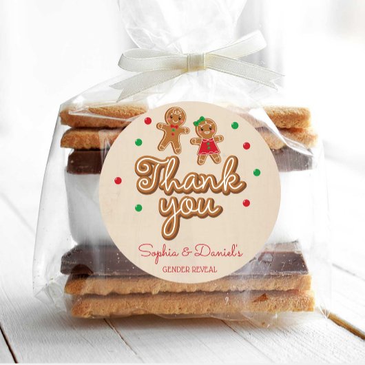 ジェンダーがスティッカーを明らかにする – Gingerbread ラウンドシール
