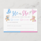 ジェンダーがテディベアをテーマにした彼/彼女のゲーム エンクロージャーカード (正面)