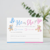 ジェンダーがテディベアをテーマにした彼/彼女のゲーム エンクロージャーカード (スタンド正面)