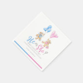 ジェンダーがテディベアをテーマにした スタンダードカクテルナプキン (角)