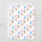 ジェンダーがテディベアをテーマにした 招待状 (裏面)