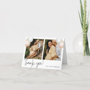 ジェンダーがバルーンベビーシャワーを明らかにする サンキューカード