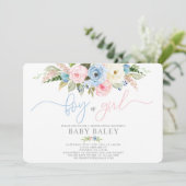 ジェンダーがパステル色の赤ちゃんシャワーを明らかにする 招待状 (スタンド正面)